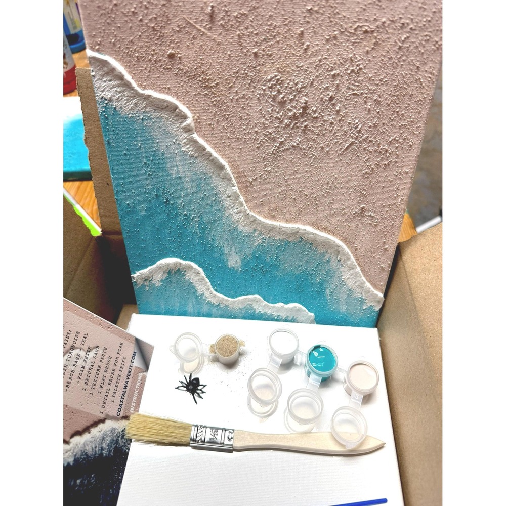 Coastal Wave Painting Kit: Textured Ocean Art DIY Kit for Beginners